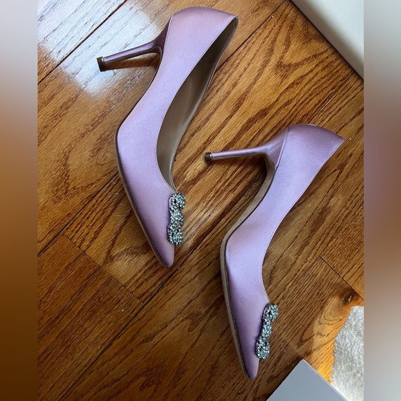 Manolo Blahnik Hangisi lilac satin 105mm pumps Size 41 - Picture 6 of 7